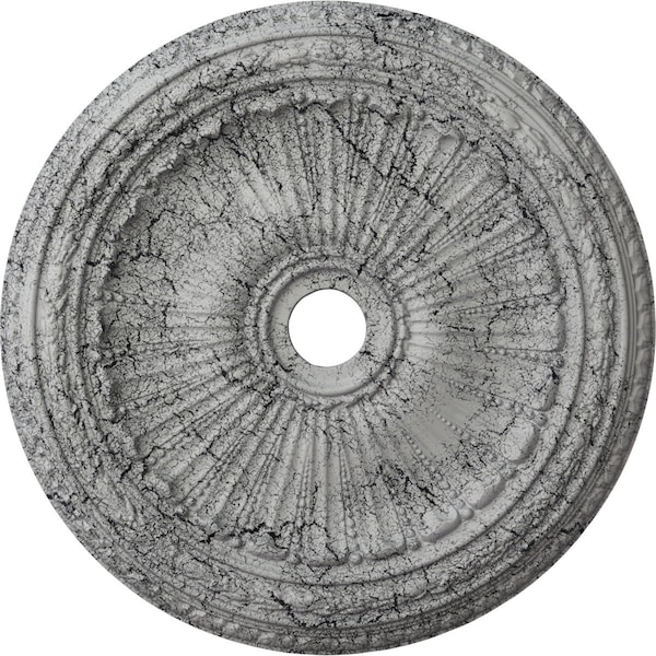 Ekena Millwork Viceroy Medallion (Canopies up to 4 7/8"), 35 1/8"OD x 4 7/8"ID x 2 1/2"P, Ultra Pure White Crackle CM35VIUWC - main
